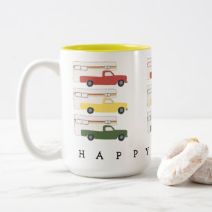 GLÜCKLICHER CAMPER RV Wohnmobil Camping Rasta Zweifarbige Tasse