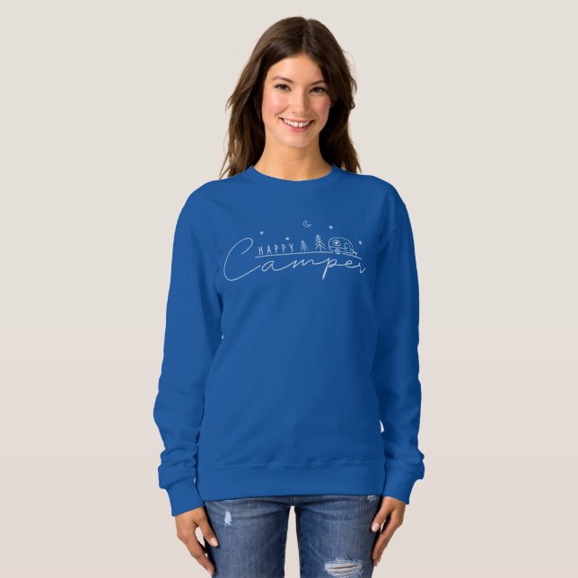 Glücklicher Camper-Silhouette Sweatshirt (Vorne ganz)