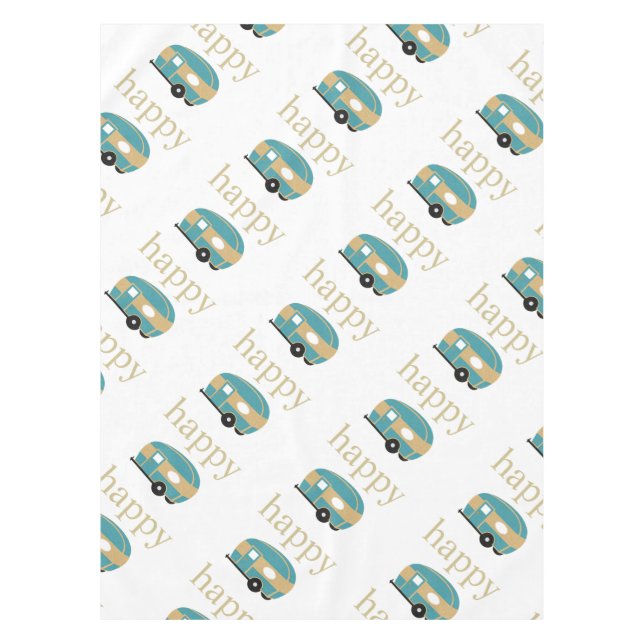 glücklicher Camper Tischdecke (Vorderseite)