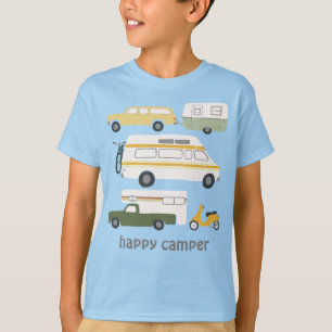 Glücklicher Camper Vintage-Wohnwagen RV INDIVIDUEL T-Shirt