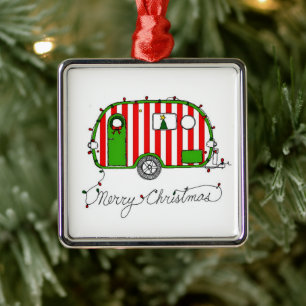 **GLÜCKLICHER CAMPER-WEIHNACHTSORNAMENT** ORNAMENT AUS METALL