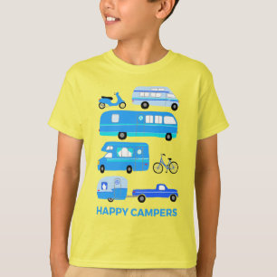 GLÜCKLICHER CAMPERS Vintages Camping Trailer RV V T-Shirt