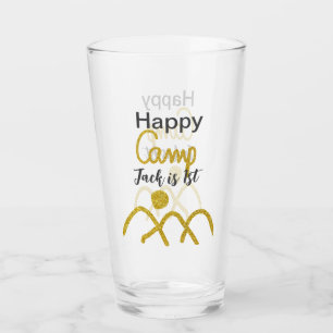 Glücklicher Camping-Camper ein Geburtstag Kinder g Glas