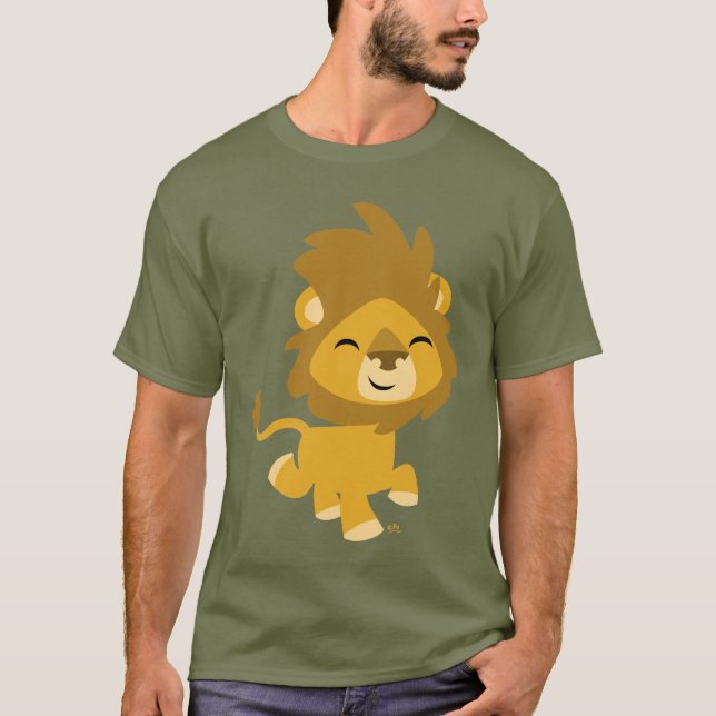 Glücklicher Cartoon-Löwe-Mann-T - Shirt (Vorderseite)