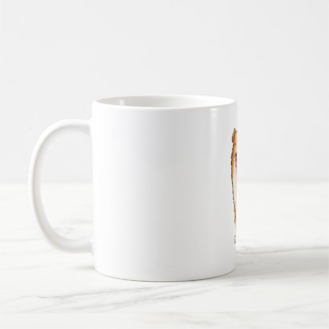 Glücklicher Cartoon Rough Collie  Kaffeetasse (Links)