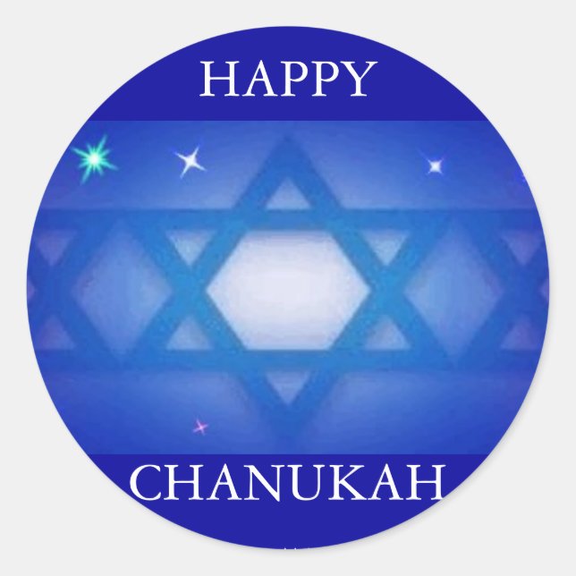 GLÜCKLICHER CHANUKAH STICKERS - GIFTWRAP STICKERS (Vorderseite)