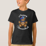 Glücklicher Chanukah Teddybär T-Shirt<br><div class="desc">Niedlicher Teddybär mit einem jüdischen Stern auf seinem Kasten wünscht jeder ein glückliches Chanukah.</div>