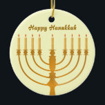 Glücklicher Chanukka-Feiertag Keramik Ornament<br><div class="desc">Saisongrüßender ursprünglicher kundengerechter Verzierungs-Entwurf chanukkas. Sie können Text-Schriftart,  -größe und -farben ändern,  Text und Grafiken addieren oder entfernen.</div>