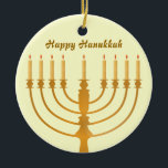 Glücklicher Chanukka-Feiertag Keramik Ornament<br><div class="desc">Saisongrüßender ursprünglicher kundengerechter Verzierungs-Entwurf chanukkas. Sie können Text-Schriftart,  -größe und -farben ändern,  Text und Grafiken addieren oder entfernen.</div>