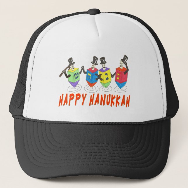 Glücklicher Chanukka-HUT Truckerkappe (Vorderseite)