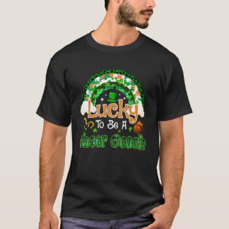 Glücklicher Cheer Coach Shamrock Regenbogen St Pat T-Shirt