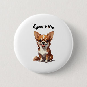 Glücklicher Chihuahua � Süßes Design für Hunde-Lie Button