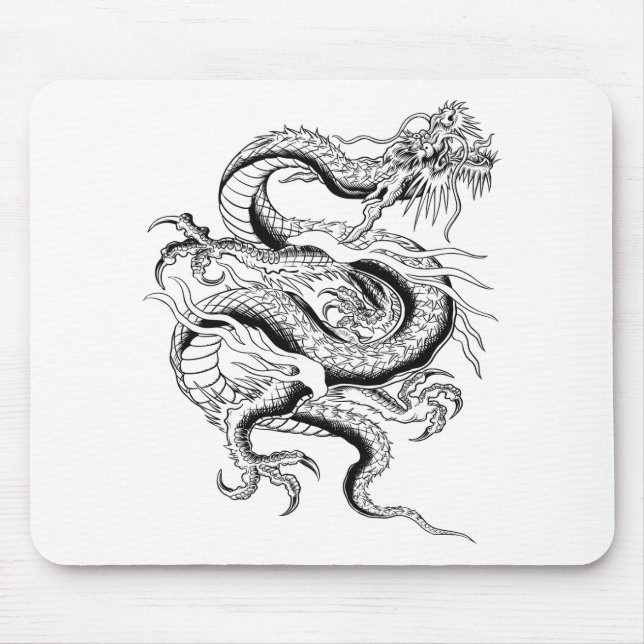 Glücklicher chinesischer Drache Mousepad (Vorne)