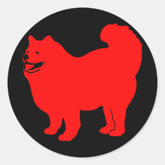 Glücklicher Chow-Chow (rot) Runder Aufkleber
