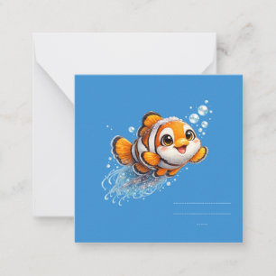 Glücklicher Clownfisch Tropische Meer Lebens Illus Mitteilungskarte