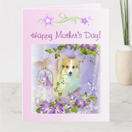 Glücklicher Corgi der Mutter Tagesbonbon Karte