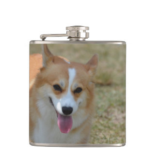 Glücklicher Corgi Flachmann