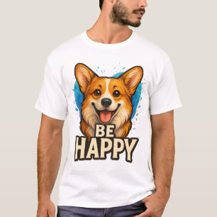 Glücklicher Corgi mit Farbherz - Design für Hunde- T-Shirt