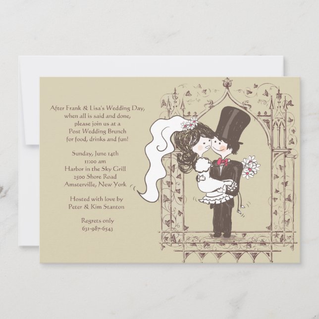 Glücklicher Couple Post Hochzeit Einladung (Vorderseite)