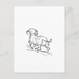Glücklicher Dachshund – Illustration eines Dackels Postkarte