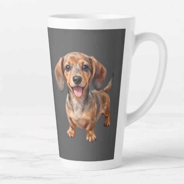 Glücklicher Dachshund-Welpe Milchtasse (Rechts)