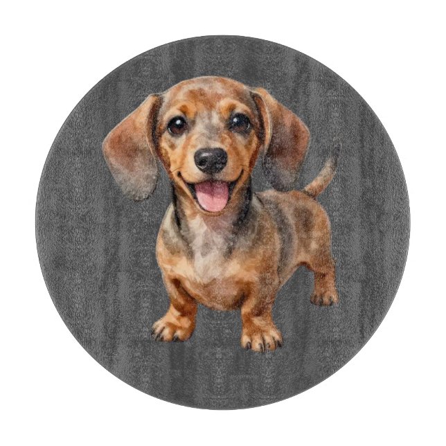 Glücklicher Dachshund-Welpe Schneidebrett (Vorderseite)