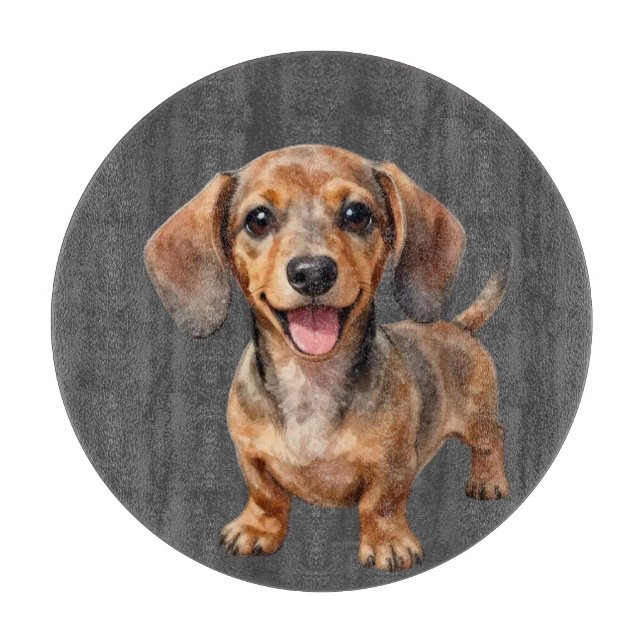 Glücklicher Dachshund-Welpe Schneidebrett (Vorderseite)