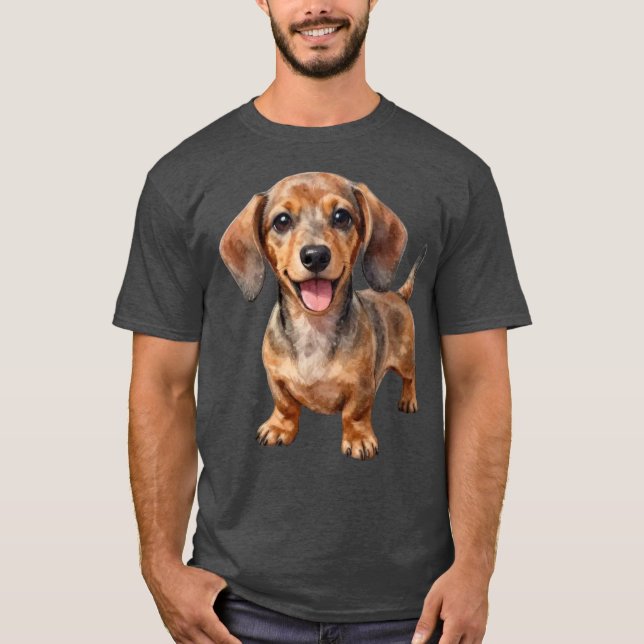 Glücklicher Dachshund-Welpe T-Shirt (Vorderseite)