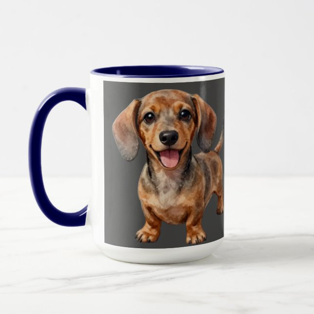 Glücklicher Dachshund-Welpe Tasse (Links)