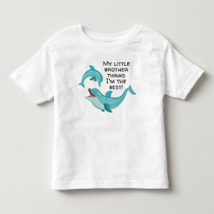 Glücklicher Delfin Mein kleiner Bruder denkt, ich Kleinkind T-shirt