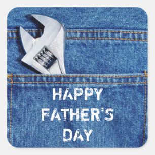 Glücklicher der Vatertags-Werkzeug-Aufkleber Quadratischer Aufkleber