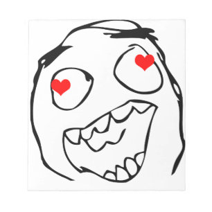 Glücklicher derp Valentine in der Liebe - meme Notizblock