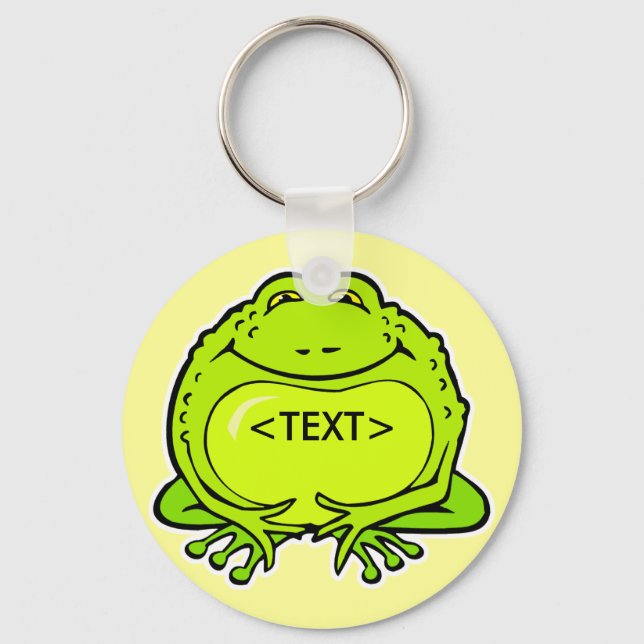 glücklicher dicker Frosch, <TEXT> Schlüsselanhänger (Vorderseite)