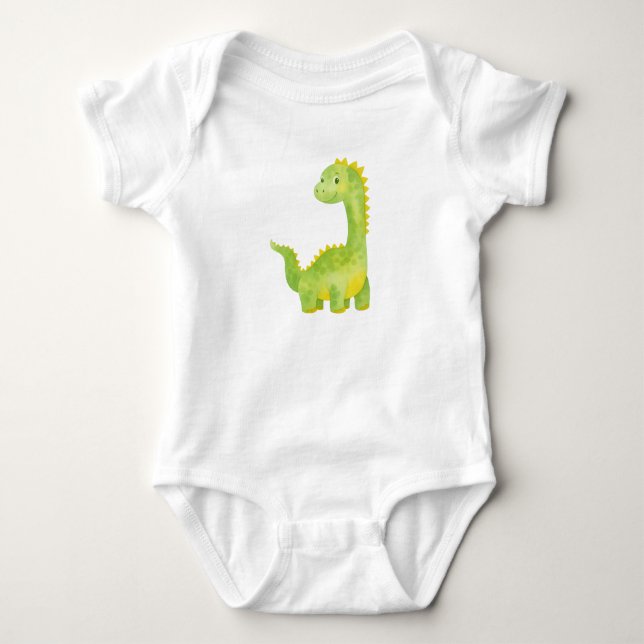 Glücklicher Dino Baby Strampler (Vorderseite)