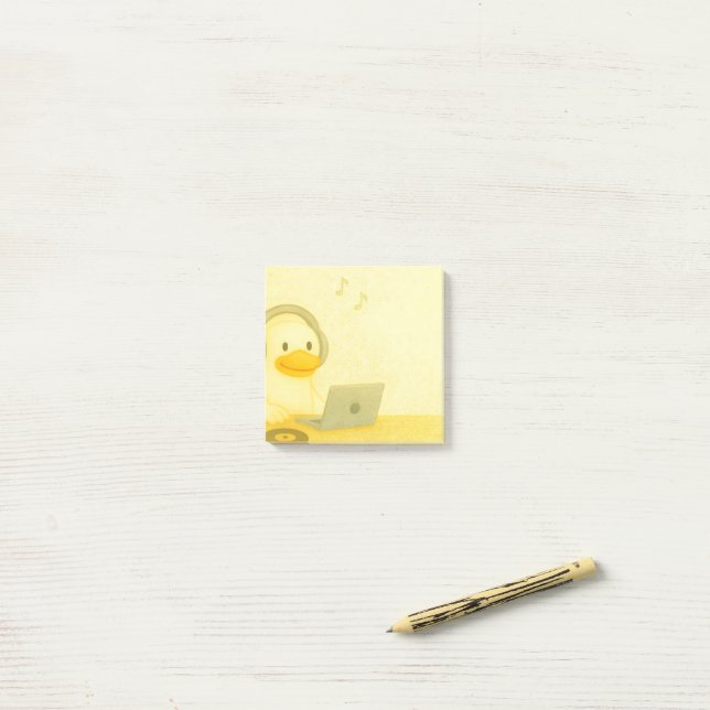 Glücklicher DJ  Post-it Klebezettel (Auf Schreibtisch)