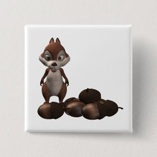 Glücklicher Eichhörnchen-Knopf Button