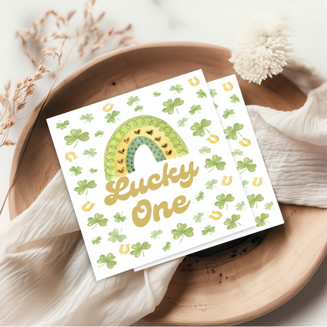 Glücklicher Ein Regenbogen Geburtstag Shamrock Ser Serviette (Von Creator hochgeladen)