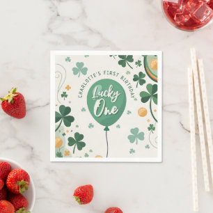 Glücklicher Eins 1. Geburtstag St. Patricks Day Kl Serviette