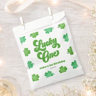 Glücklicher Eins Grüner Kleeblatt-Klee 1. Geburtst Geschenktütchen