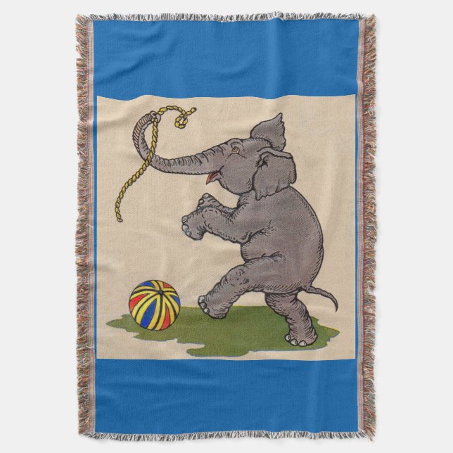 glücklicher Elefant, der mit Seil und Ball spielt Decke (Vorderseite Vertikal)