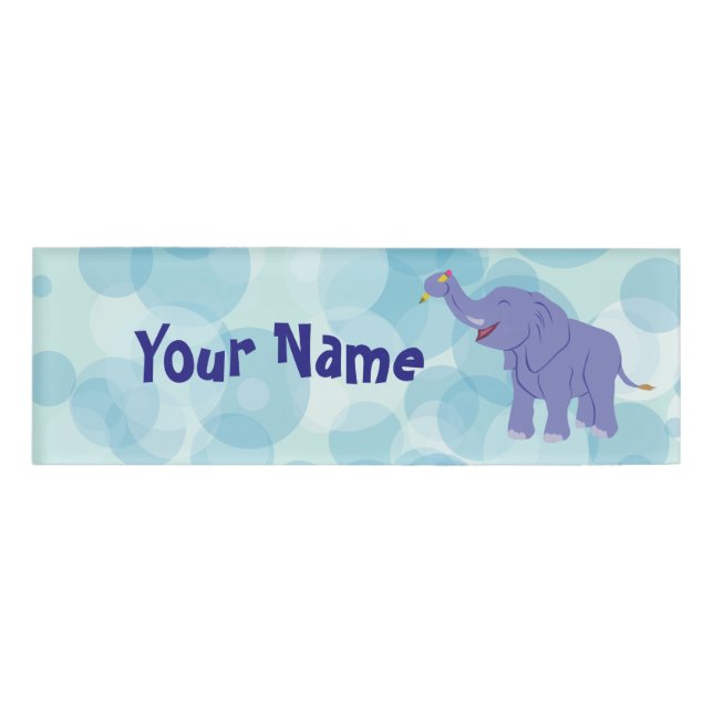 Glücklicher Elefant Namenschild (Vorderseite)