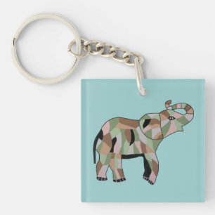 Glücklicher Elefant-Schlüsselanhänger Schlüsselanhänger
