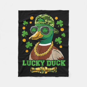 Glücklicher Enten St. Patricks Day Stockenten Jäge Fleecedecke