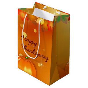 Glücklicher Erntedank-buntes Herbst-Blätter Mittlere Geschenktüte