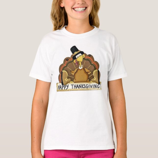 Glücklicher Erntedank die Türkei T-Shirt (Vorderseite)