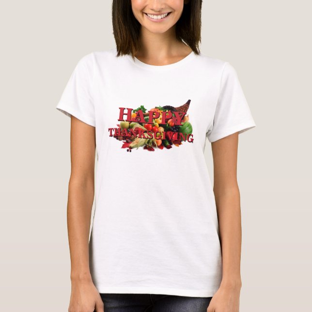 Glücklicher Erntedank-Herbst-Ernte-Fülle-Fall T-Shirt (Vorderseite)