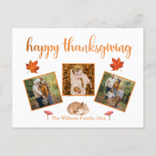 glücklicher Erntedankfest 3 Fotos Collage Chic Postkarte