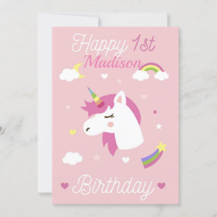 Glücklicher erster Geburtstag Einladung