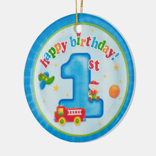 glücklicher erster Geburtstag Keramik Ornament