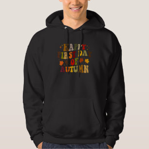 Glücklicher erster Herbsttag Niedlicher Herbst Her Hoodie